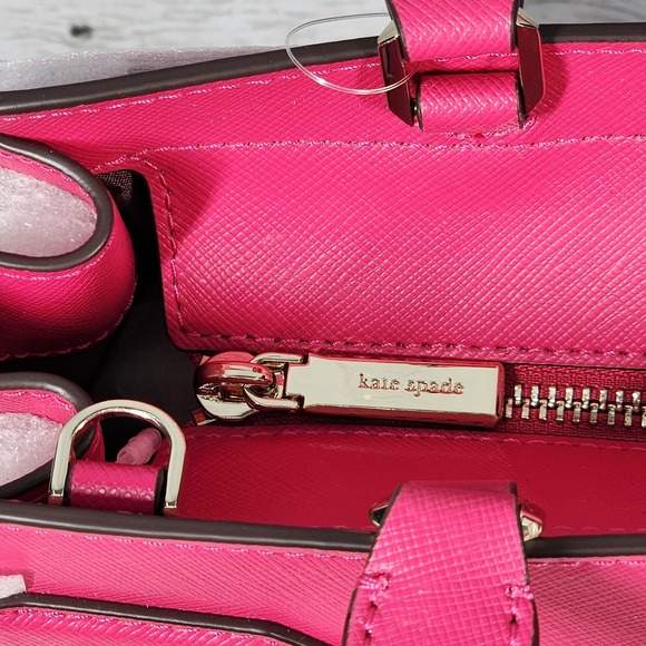 Kate Spade Margaux Medium‎ Satchel Womens Pink Leather Handbag Purse New Tag - Picture 6 of 16